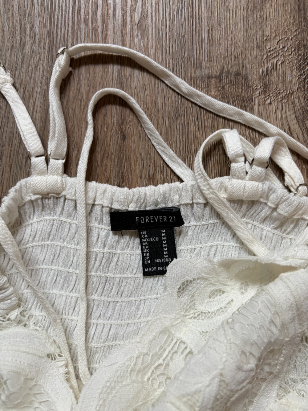 Forever 21 Women’s White Lace Dress w/ Ruffle layering and strappy back. NWOT - Picture 4 of 7